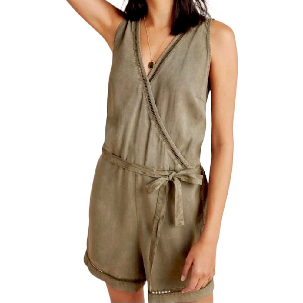 cloth & stone Olive Wrap Romper